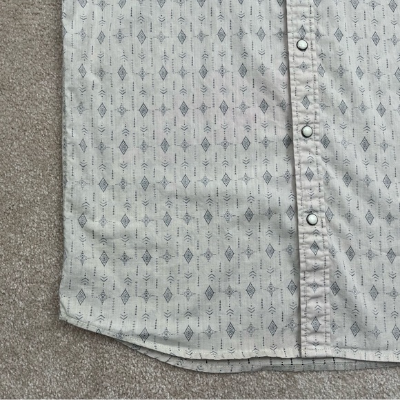 Threadgrit Shirt Adult Small Beige Button Up Pearl Snap Western Style Casual Men - Picture 6 of 14